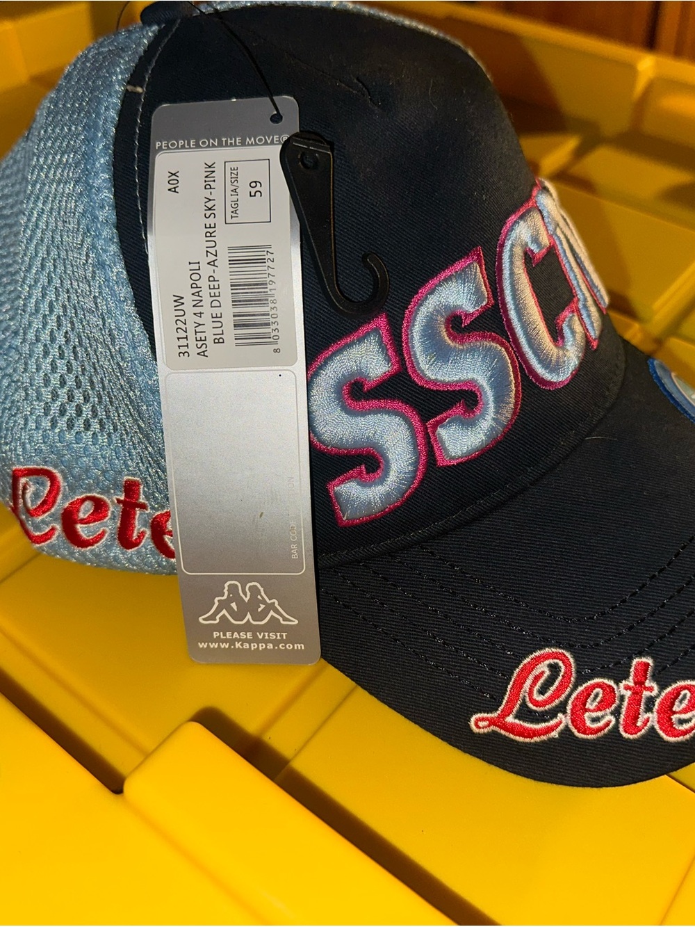Kappa Navy & Light Blue Baseball Cap with Pink Accent